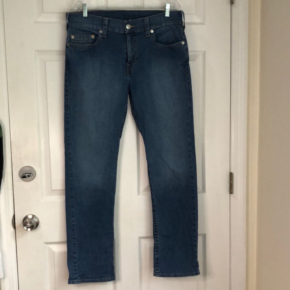 TRUE RELIGION RICKY relaxed straight fit denim jeans size 34